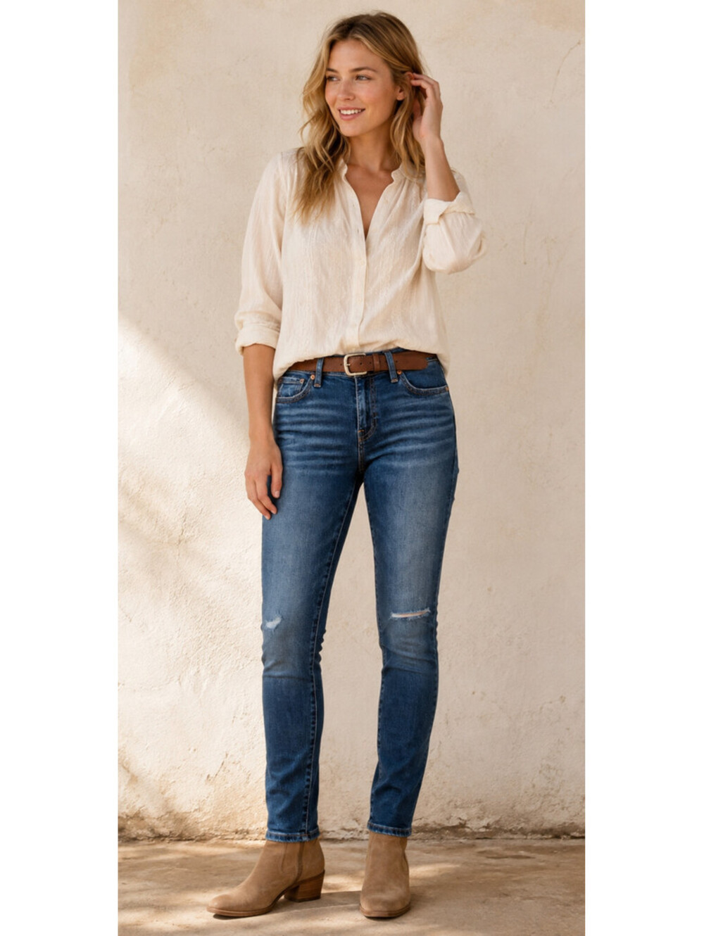 Lucky Brand Womens Size 2/26 Lolita Skinny Jeans artistic distressing and holes